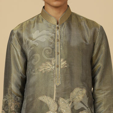 TISSUE SILK FLORAL KURTA