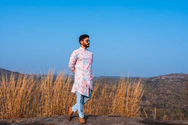 Asymmetric Achkan Kurta