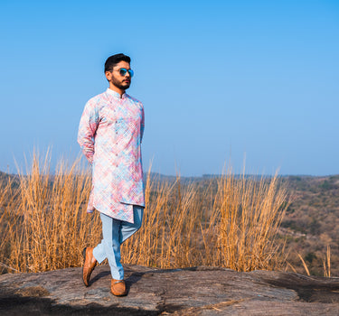 Asymmetric Achkan Kurta