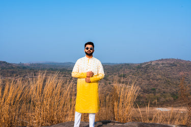 Classic Heavy embroidery Ombre Kurta