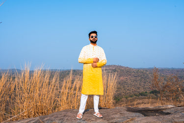 Classic Heavy embroidery Ombre Kurta