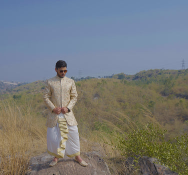 Short IndoWestern with Dhoti