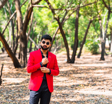 Red Casual Blazer