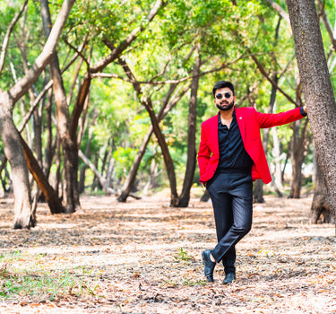 Red Casual Blazer