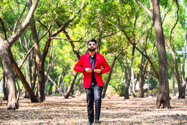 Red Casual Blazer