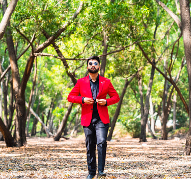 Red Casual Blazer