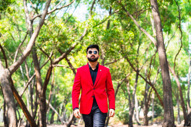 Red Casual Blazer