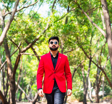 Red Casual Blazer