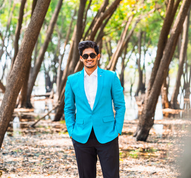 Blue Linen Blazer