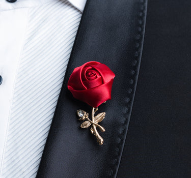 Maroon Rose Lapel Pin