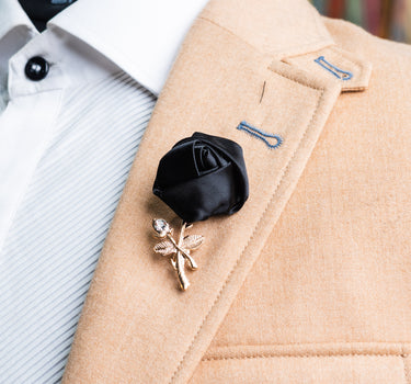 Black Rose Lapel Pin