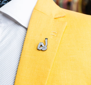 Tape White Lapel Pin